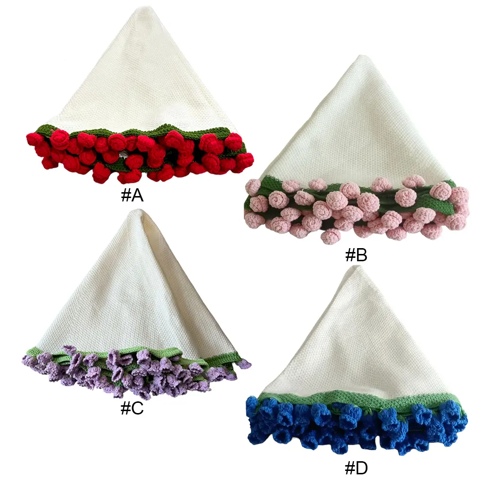 Flower Bouquet Blanket Rose/Lily of The Valley Handmade Roll Up Blanket Comfortable 3D Flower Shawl Blanket Soft for Mothers Day