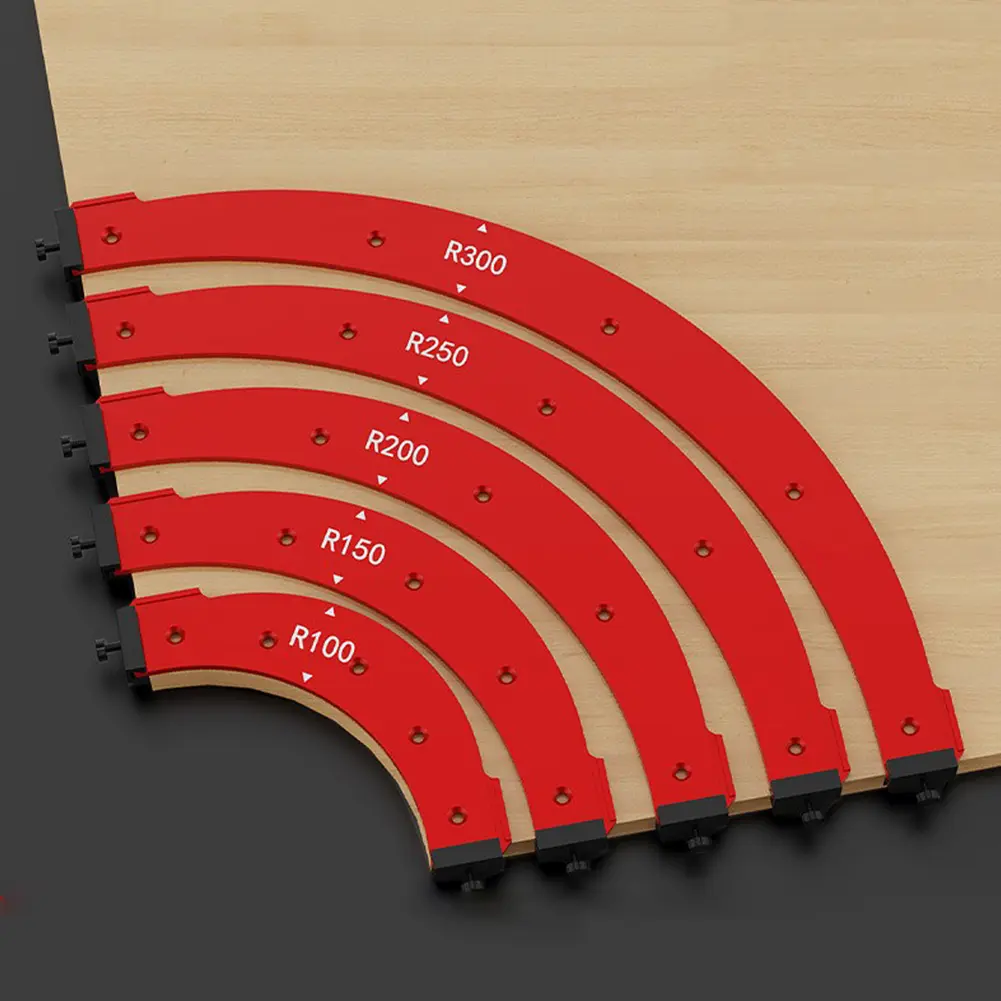 5Pcs Round Corner Radius Templates 5 Size Cutting Auxiliary Aluminum Alloy Corner Trimming Templates Precise for Furniture