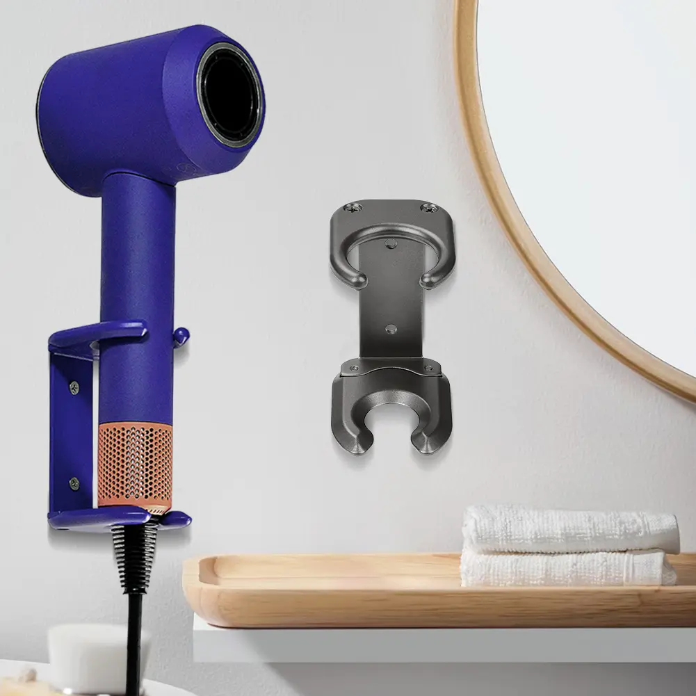 Wall Mounted Blower Holder Shelf Metal Hair Dryer Stand Easy Installation Storage Rack for Dyson Hair Dryer HD08 HD15 HD16 HD18