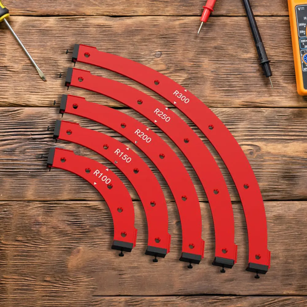 5Pcs Round Corner Radius Templates 5 Size Cutting Auxiliary Aluminum Alloy Corner Trimming Templates Precise for Furniture