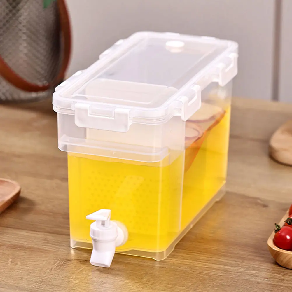 3.5L Beverage Liquid Drink Container Fridge Water Dispenser with Spigot Cold Kettle Dispenser for Fruit Juice Cocktails