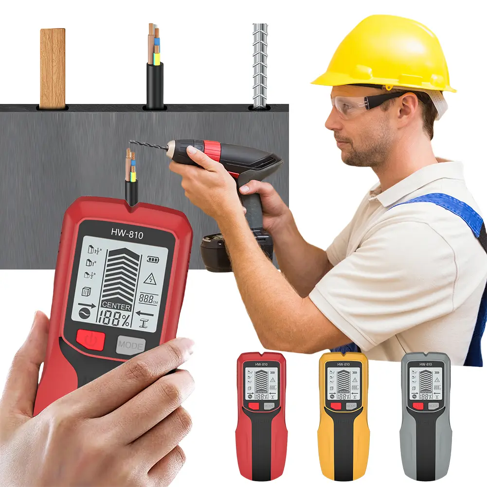 6 in 1 Smart Stud Finder Wall Scanner Electric Wall Scanner Sensor Stud Finder for Wood Magnetic Metal AC Wire Finding