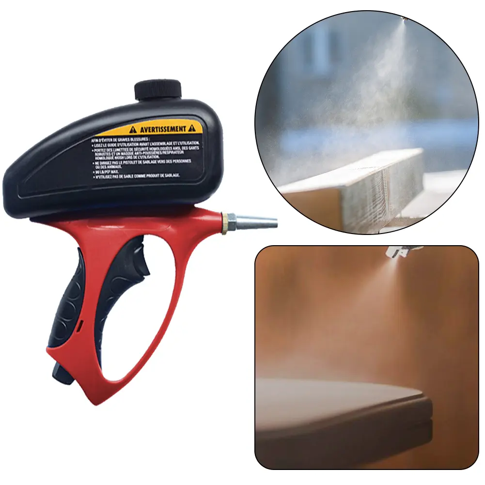 150 PSI Anti-rust Sandblaster with Small Nozzle&Glove Handheld Sand Blasting Machine Gravity Sandblasting Gun Paint/Rust Remover
