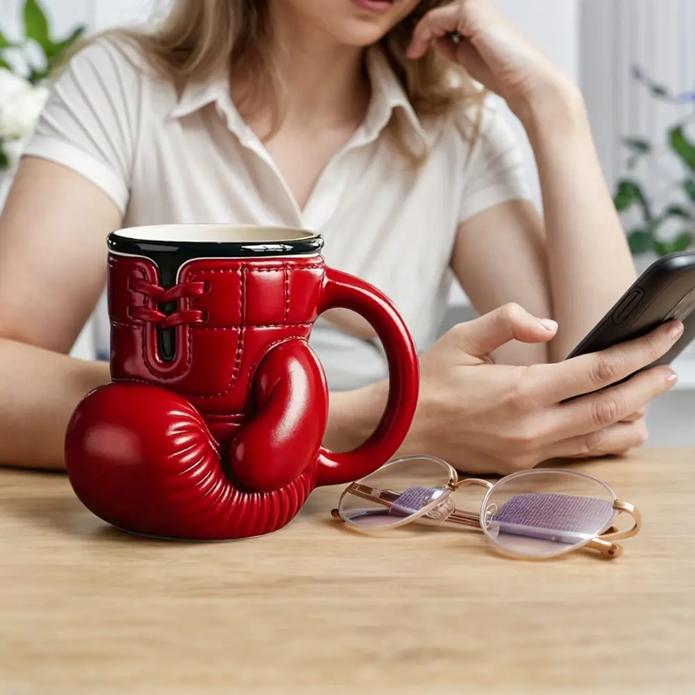 Boxing Coffee Mug Boxing Themed Tea Cup Sports Themed Mug Novelty Coffee Cup for Boxers