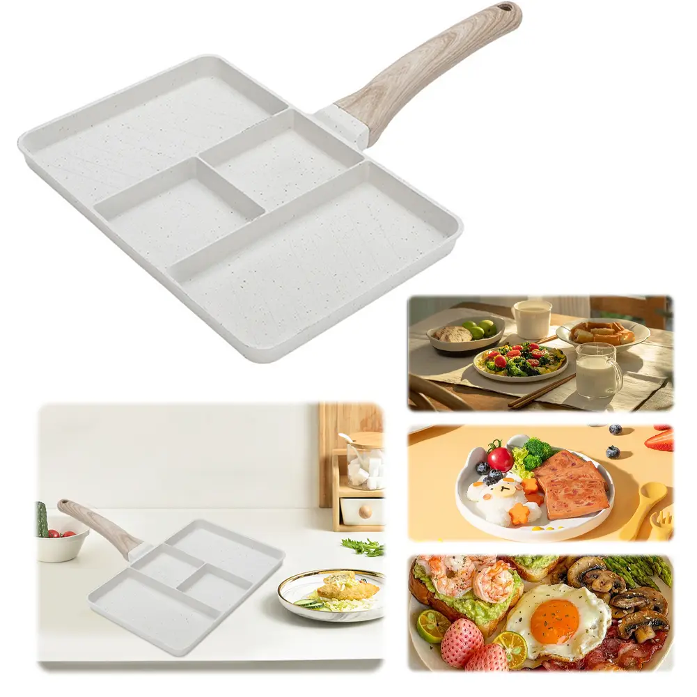 Four-Cup Egg Alloy Breakfast Mcmuffin Egg Making Pan for Breakfast Pancake Burger Sandwiches Gas Stove & Induction Compatible
