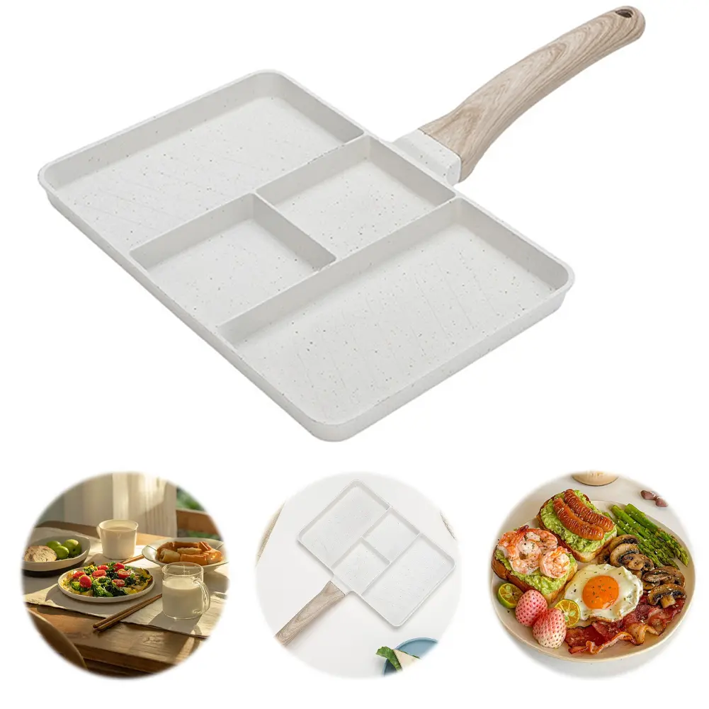 Four-Cup Egg Alloy Breakfast Mcmuffin Egg Making Pan for Breakfast Pancake Burger Sandwiches Gas Stove & Induction Compatible
