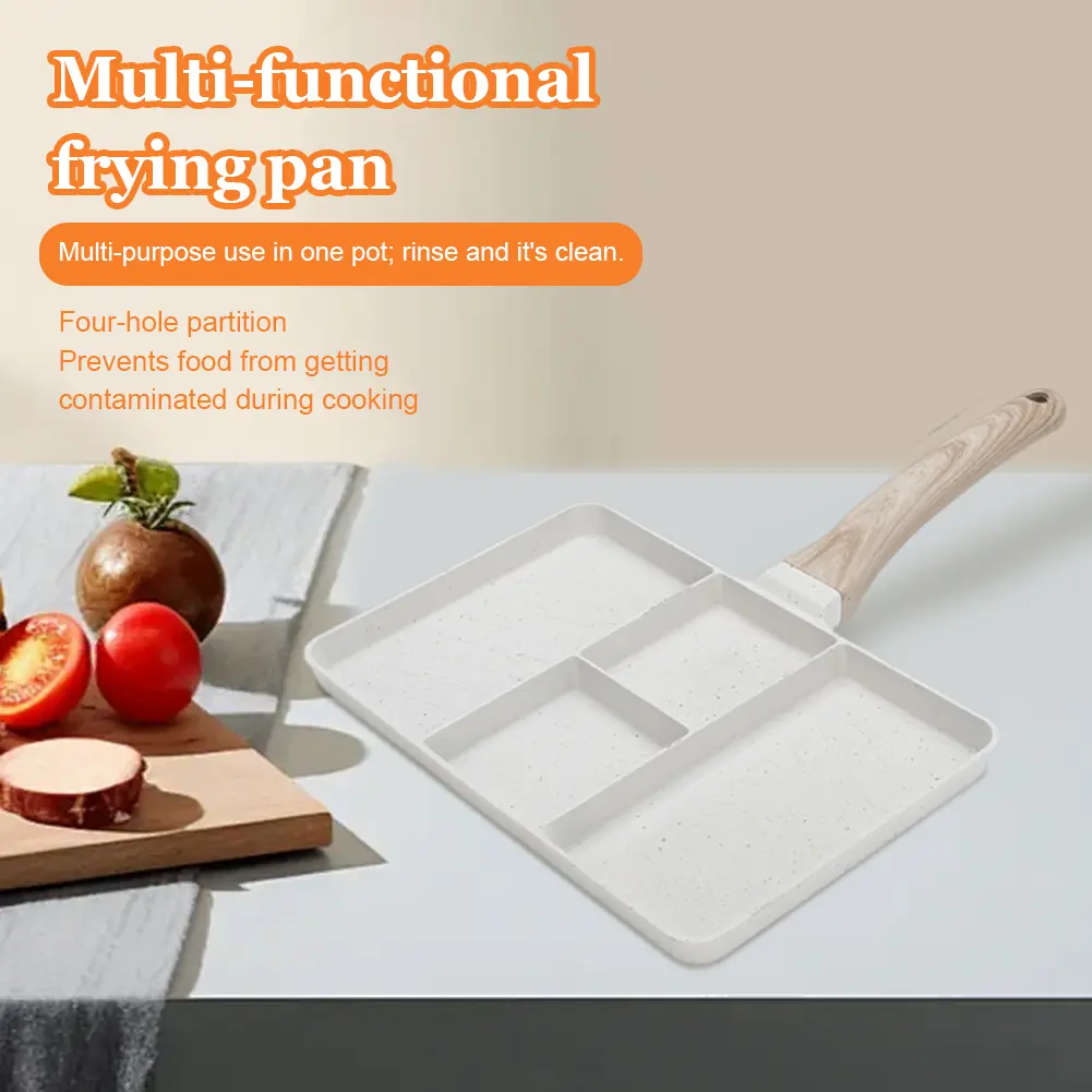 Four-Cup Egg Alloy Breakfast Mcmuffin Egg Making Pan for Breakfast Pancake Burger Sandwiches Gas Stove & Induction Compatible