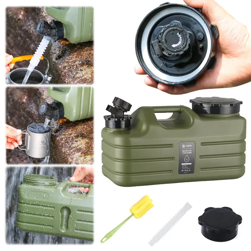 5L Water Storage Container Leak-Proof Drinking Water Bucket Large Capacity Water Dispenser Carrier for Vehicle Car Camping