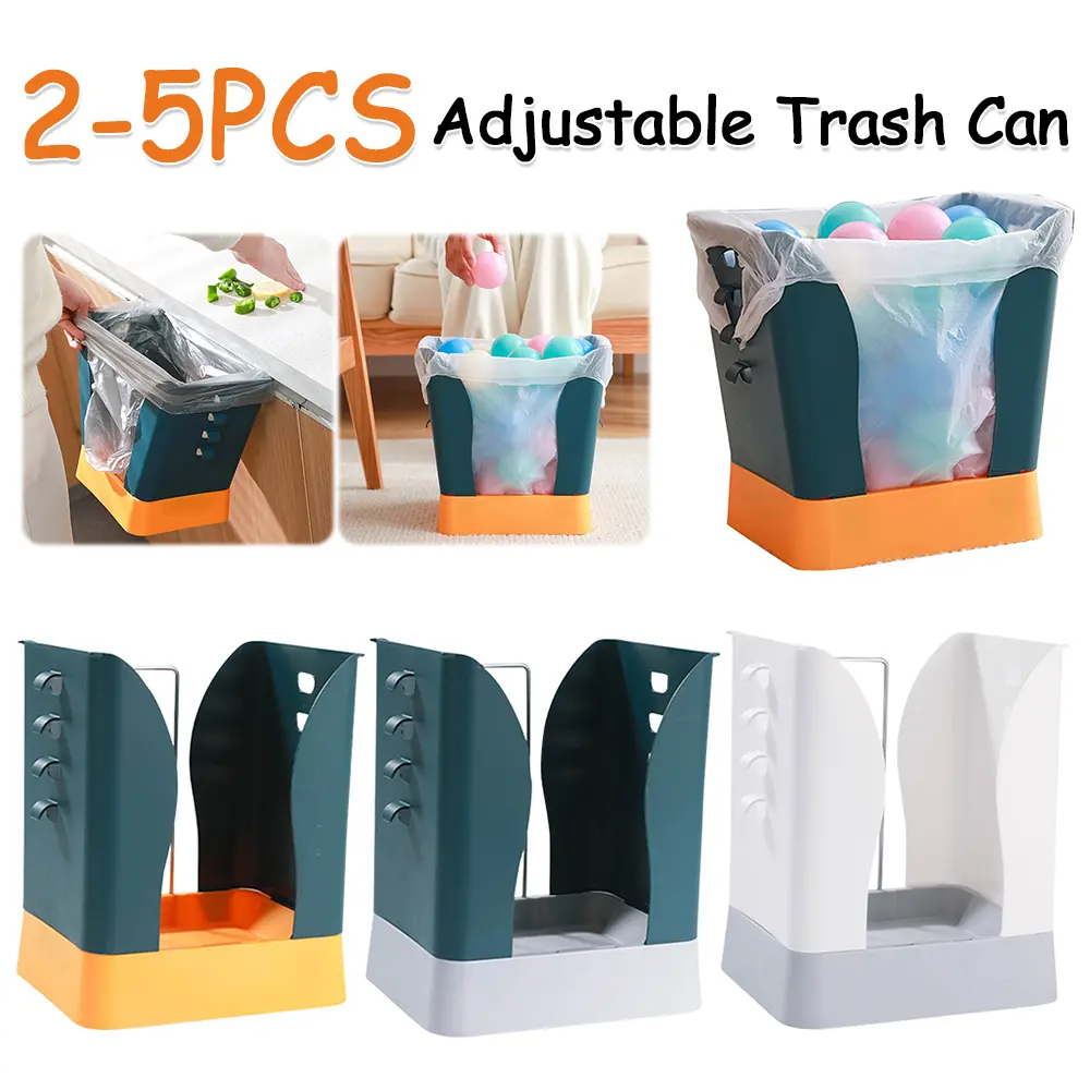 2-5PCS Adjustable Trash Can Expandable Trash Can Garbage Bag Holder Household Trash Bucket for Bathroom Bedroom