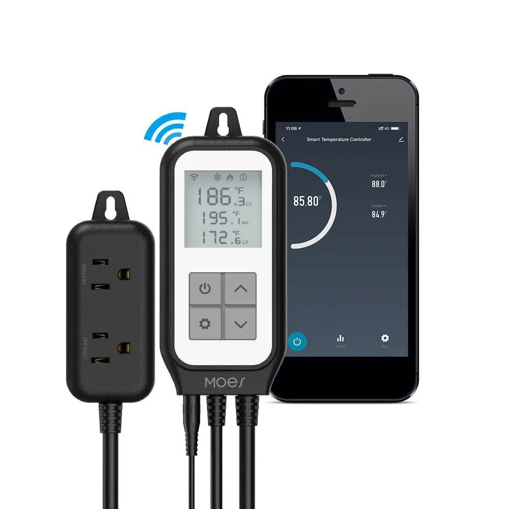 WIFI Digital Thermostat Heater Plug APP Control Heating Cooling Control Thermoregulator Smart Thermostat for Aquarium Fish Tank