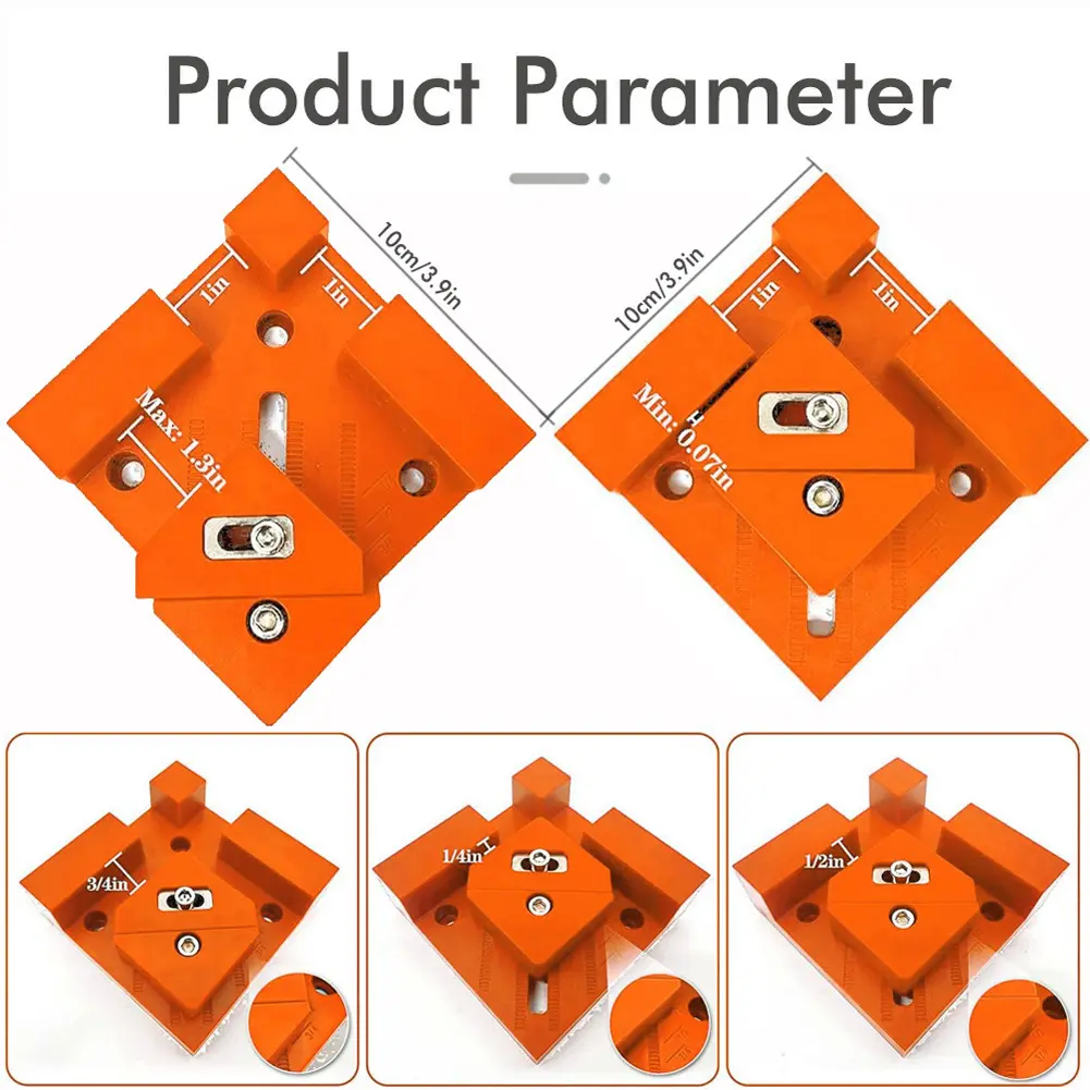 Metal Corner Clamps Wear Resist Positioning Clamping Squares Multi-Purpose Right Angle Clamp for Photo Framing Glass Holder