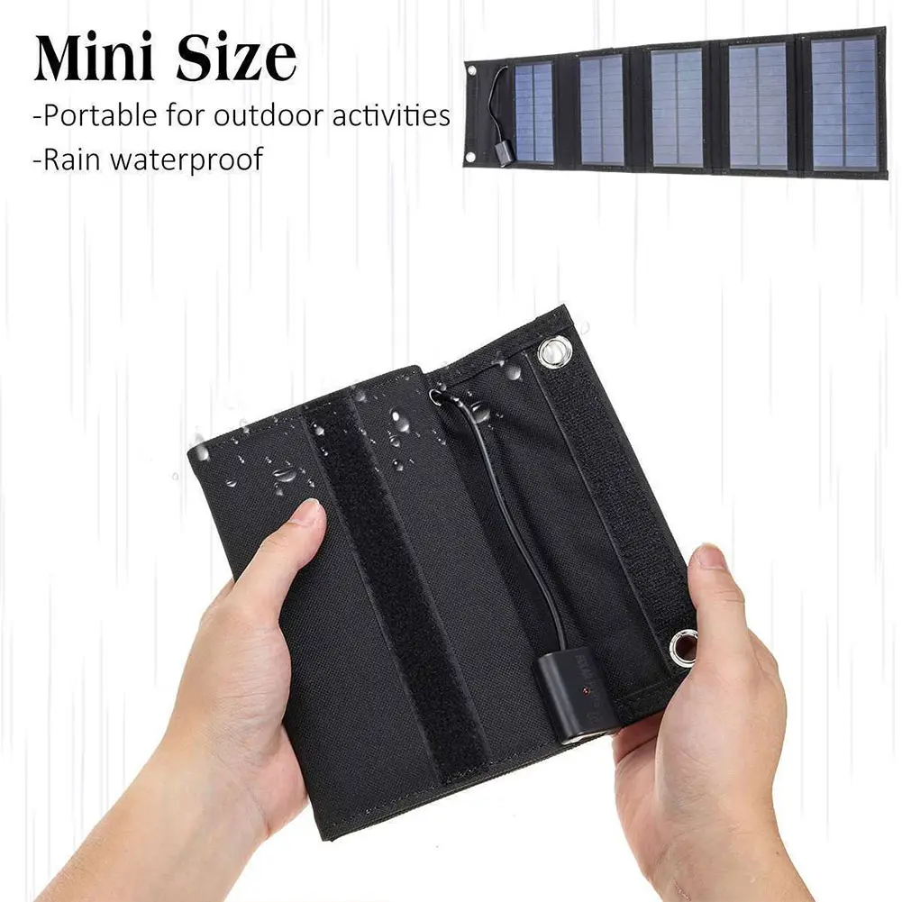 15W Foldable Solar Panel Kit IP65 Waterproof Lightweight Solar Power Station Portable Generator Charger for Outdoor Activities
