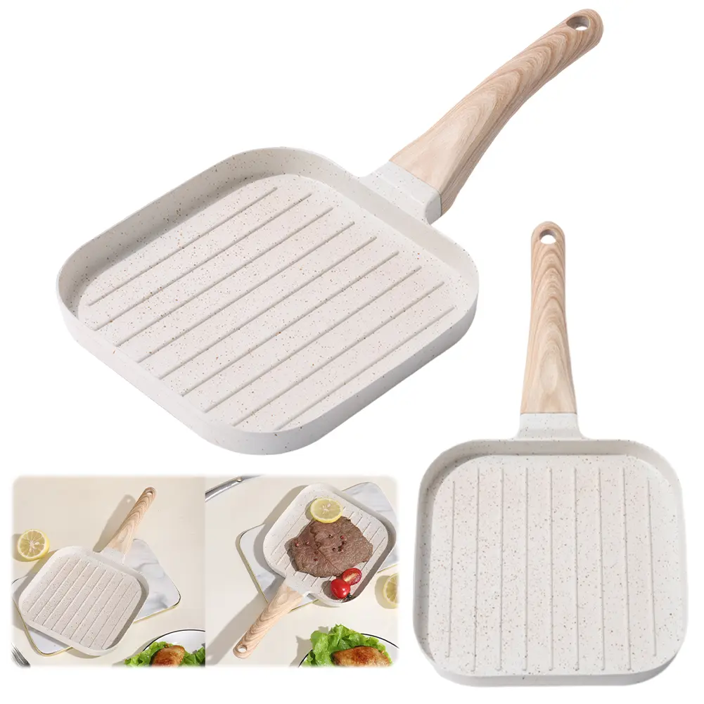 Nonstick Egg Griddle Pan with Heat-Resistant Handle Grill Pan Grill Skillet for All Stoves(Gas/Electric/Induction)
