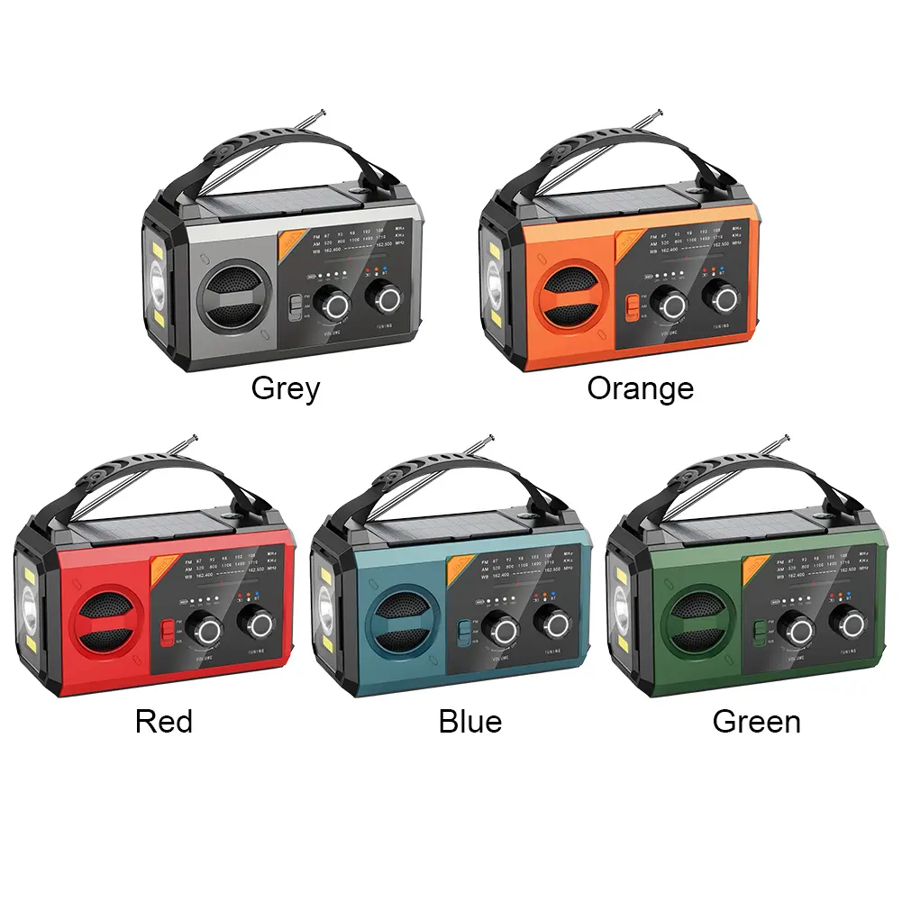 Solar Weather Alert Radio Hand Crank Compass Cell Phone Charger AM FM NOAA Emergency Crank Weather Radio for Emergency