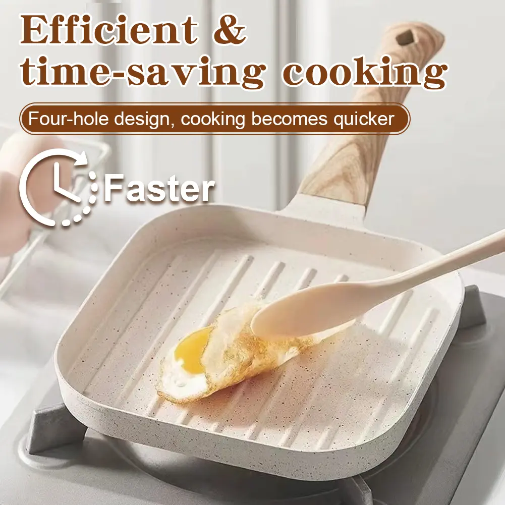Nonstick Egg Griddle Pan with Heat-Resistant Handle Grill Pan Grill Skillet for All Stoves(Gas/Electric/Induction)