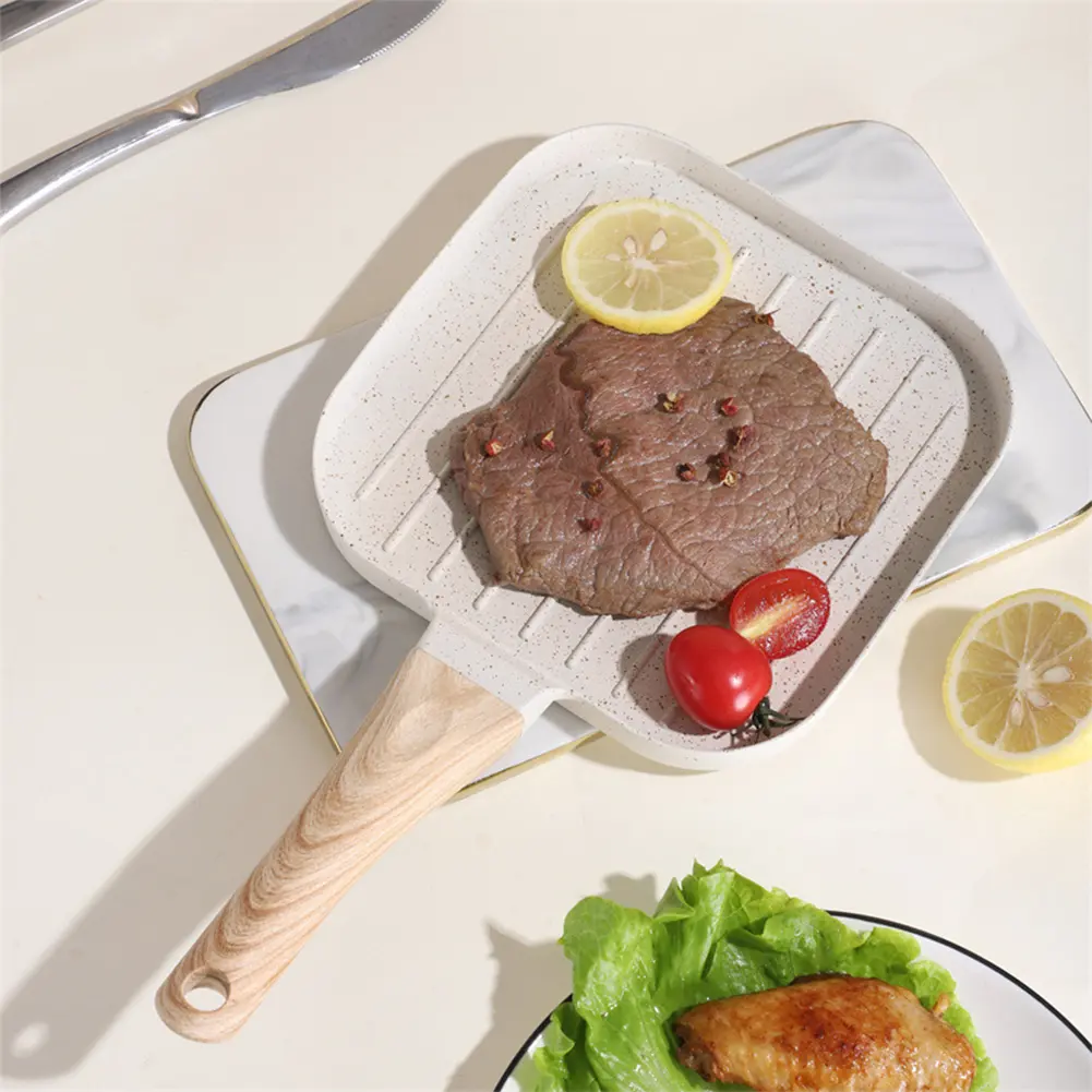 Nonstick Egg Griddle Pan with Heat-Resistant Handle Grill Pan Grill Skillet for All Stoves(Gas/Electric/Induction)