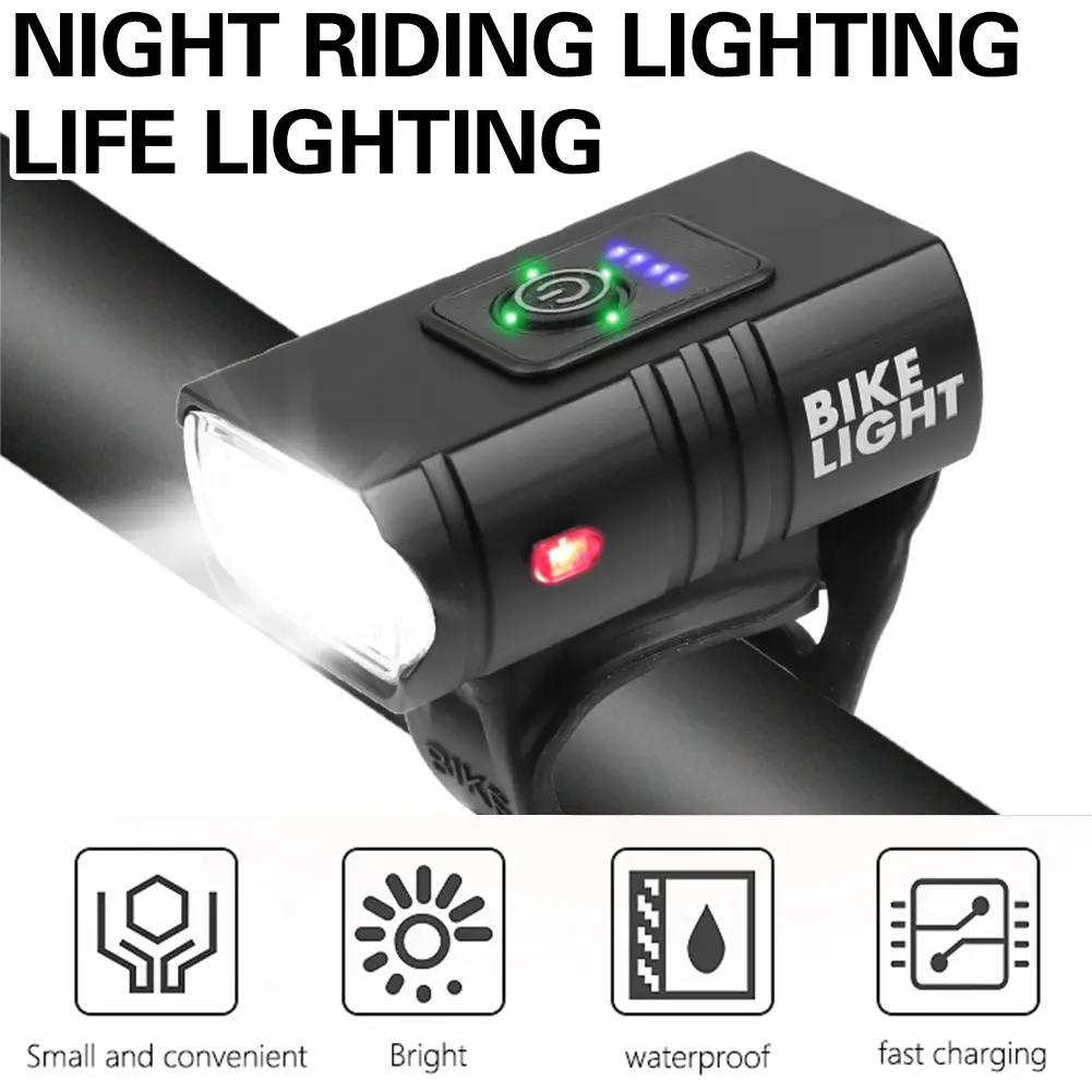 Rainproof Bicycle Front Light 10W 6 Modes USB Rechargeable Mountain Road Bike Front Lamp Waterproof Cycling Equipment