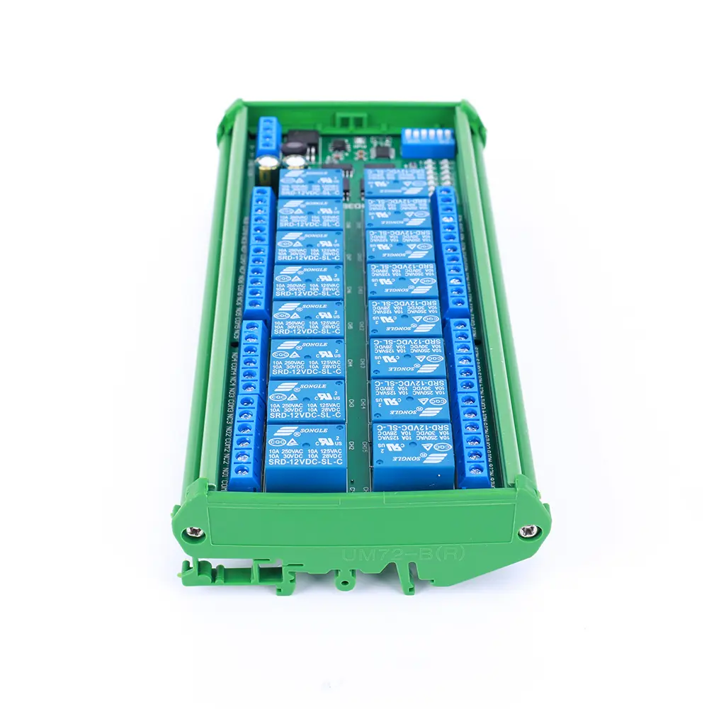 16 Channel Modbus RTU Switch Module RS485 Relay Module Control Switch Board for PLC PTZ Camera Motor LED