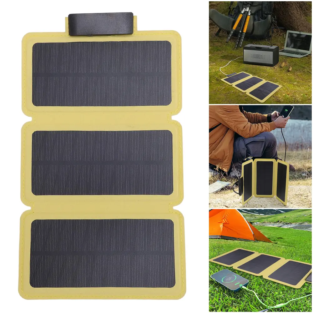 Outdoor Foldable Solar Panel Waterproof Solar Charging Panel USB Mobile Power Battery Charger for Camping Hiking Picnic Climbing