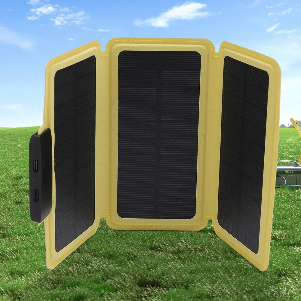 Outdoor Foldable Solar Panel Waterproof Solar Charging Panel USB Mobile Power Battery Charger for Camping Hiking Picnic Climbing