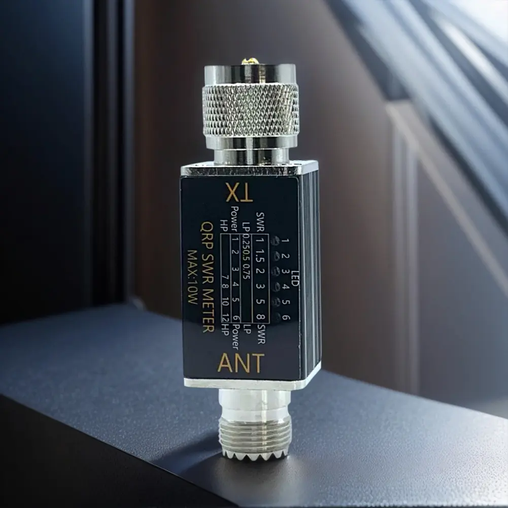 1- 30mhz 10W 6 LED SWR Meter Mini Power & SWR Meter No Batteries Required Shortwave SWR Power Meter LED Indicator SWR Meter