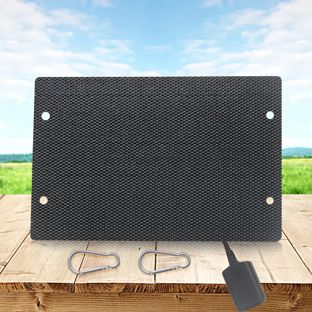 7W 5V ETFE Outdoor Cells Battery Charger IP65 Waterproof USB Monocrystalline Solar Charger for Charging 3.7V-5V Battery