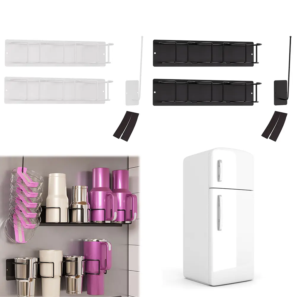 Magnetic Cup Storage Organizer Holder for Stanley Cup Tumbler Lid Organizer Magnetic Rack Magnetic Cup Holder for Refrigerator