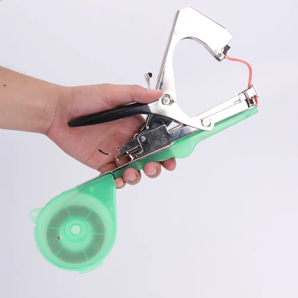 Plant Tying Machine with 6 Roll Tapes +1 Box Staples Hand Tying Binding Machine Plant Tying Tapetool for Vegetables Pepper Vines