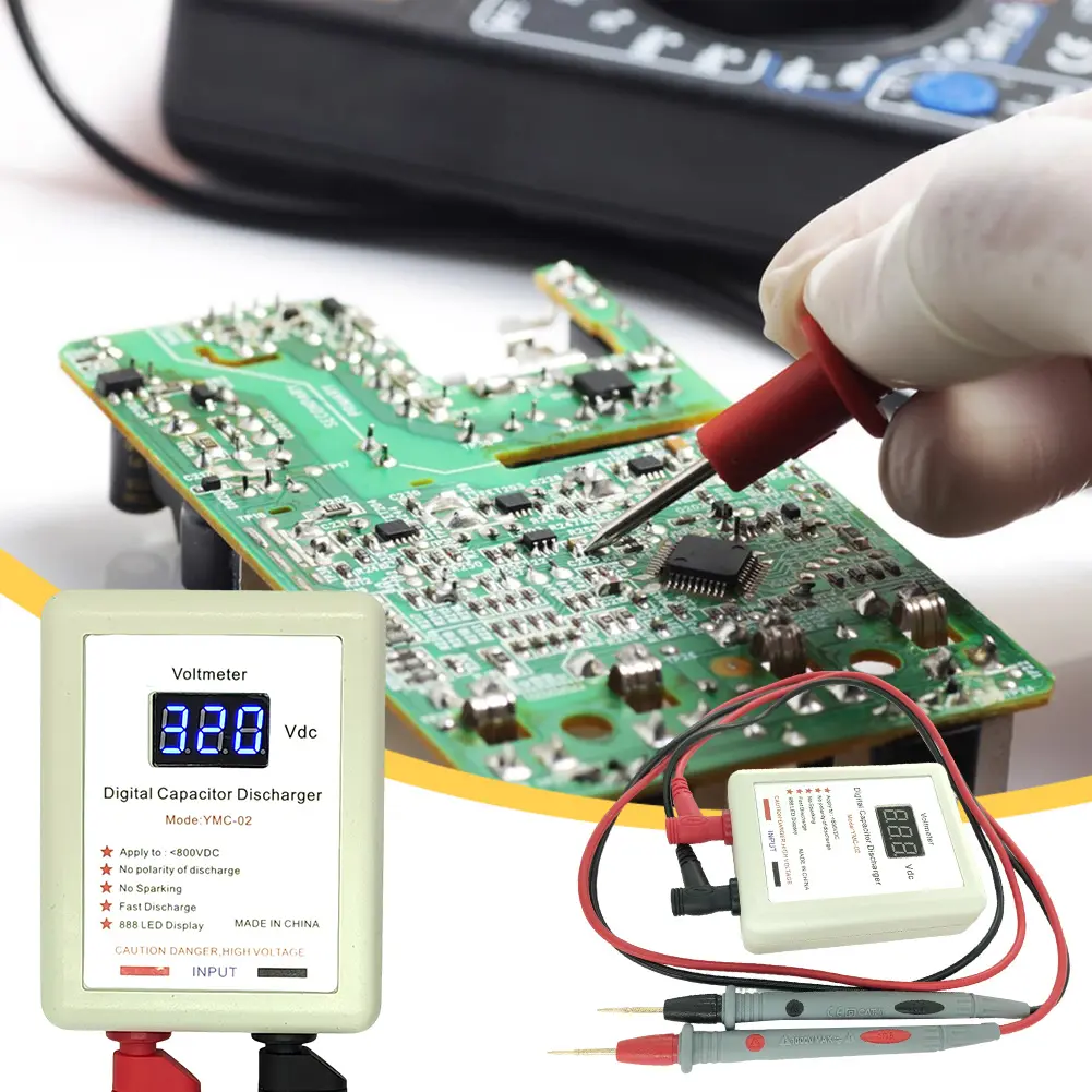 800V Digital Capacitor Fast Discharger Electrician Voltage Discharging Tool Spark Pen Matenance Protection for Electronic