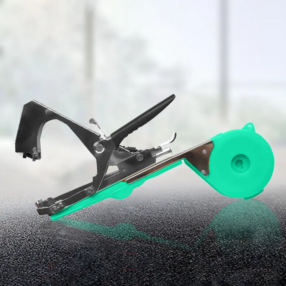 Plant Tying Machine with 6 Roll Tapes +1 Box Staples Hand Tying Binding Machine Plant Tying Tapetool for Vegetables Pepper Vines