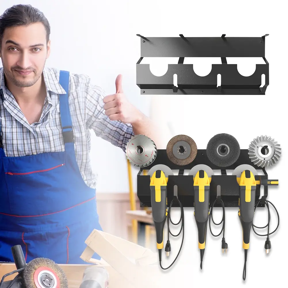 Angle Grinder Holder Angle Grinder Stand with Hook Angle Grinder Wall Mount Bracket Power Tools Rack for Garage Workspace