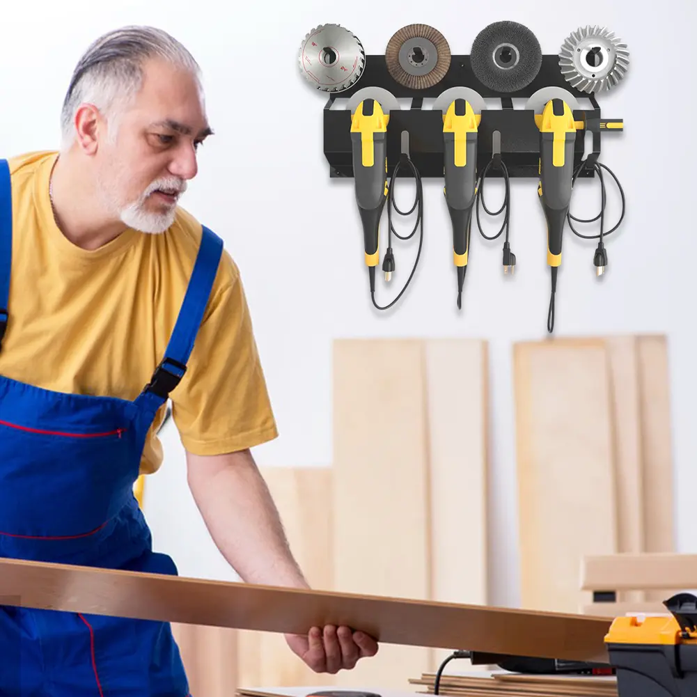 Angle Grinder Holder Angle Grinder Stand with Hook Angle Grinder Wall Mount Bracket Power Tools Rack for Garage Workspace