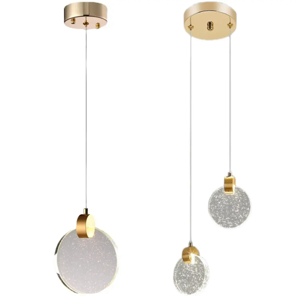 Modern LED Pendant Light Crystal Hanging Light Decorative Chandelier Long Hanging Light Gold 3 Light Color for Kitchen Bedroom