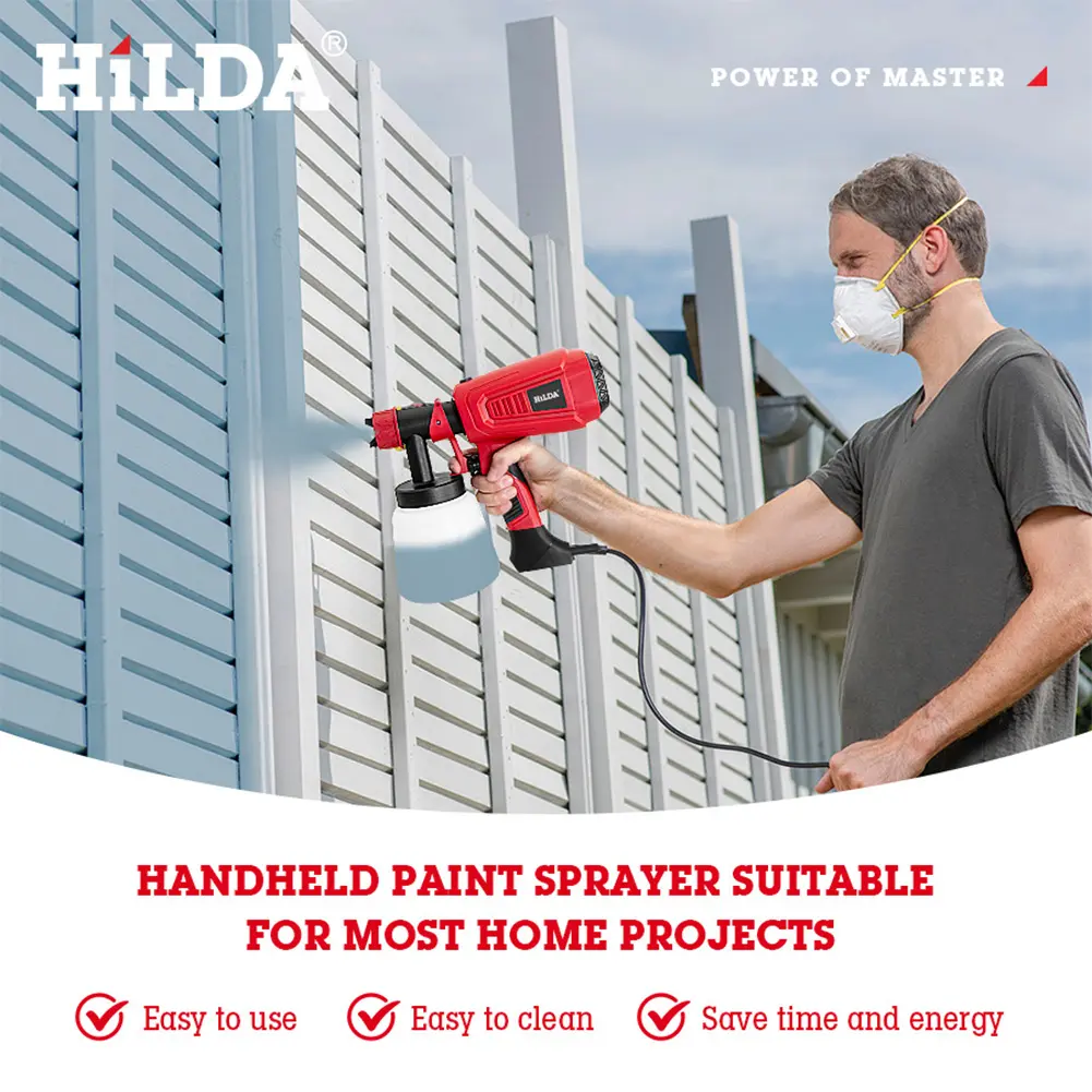 Paint Sprayer 900W Paint Spraying Gun 3 Spray Patterns Portable Spray Gun for Furniture Cabinet Fence Wall Door Garden Chair