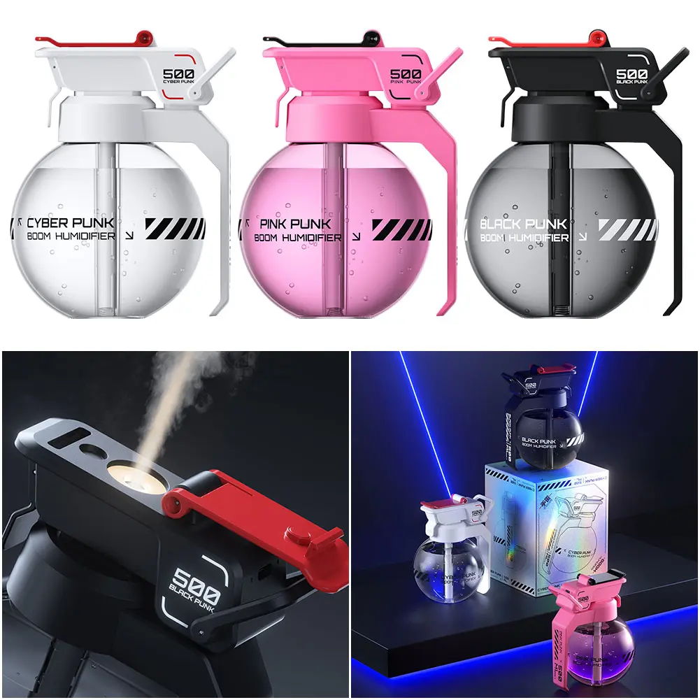 Air Diffuser Humidifier Grenade Cool Mist Humidifier Decorative Aroma Diffuser for Bedroom Home Office Creative Gift