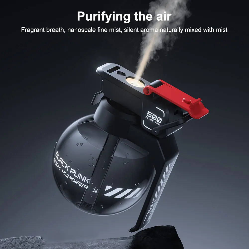 Air Diffuser Humidifier Grenade Cool Mist Humidifier Decorative Aroma Diffuser for Bedroom Home Office Creative Gift
