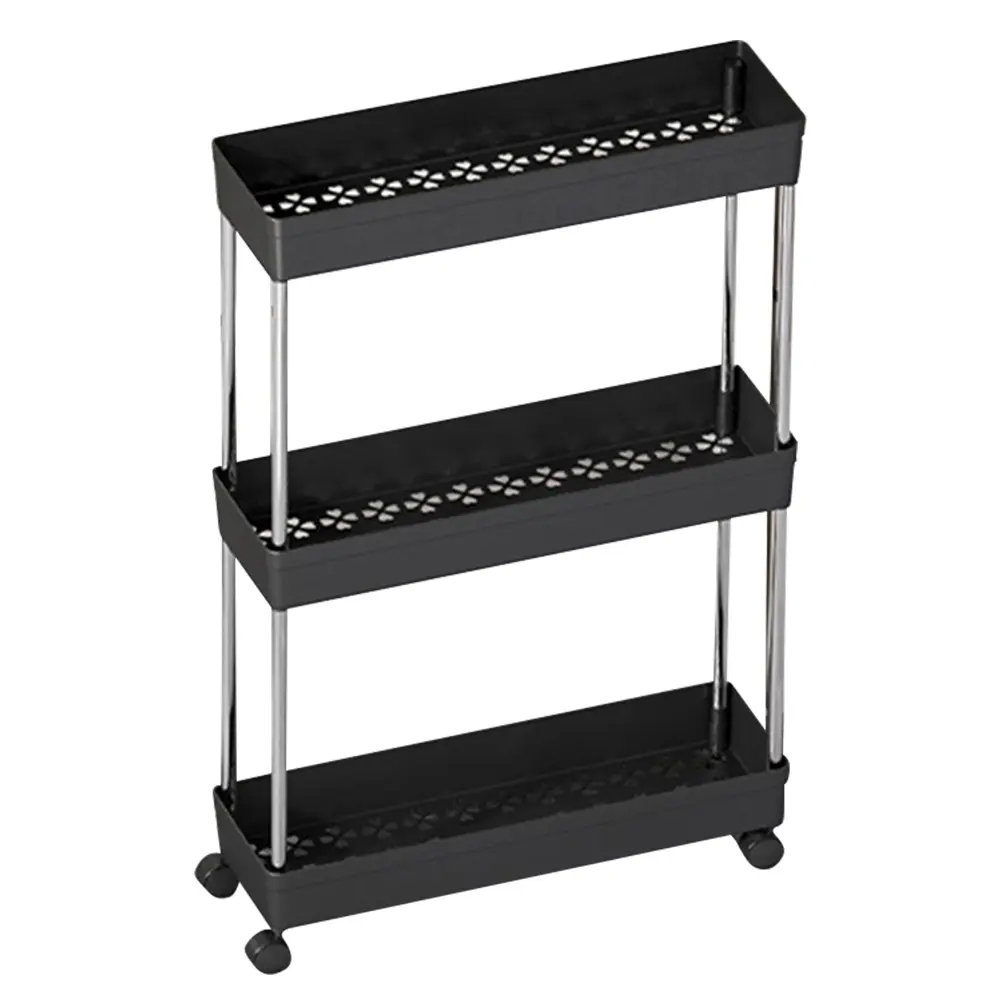 Bathroom Storage Rack with Wheels Movable Storage Organizer Multi-purpose Narrow Storage Rack for Bedroom Organization Storage