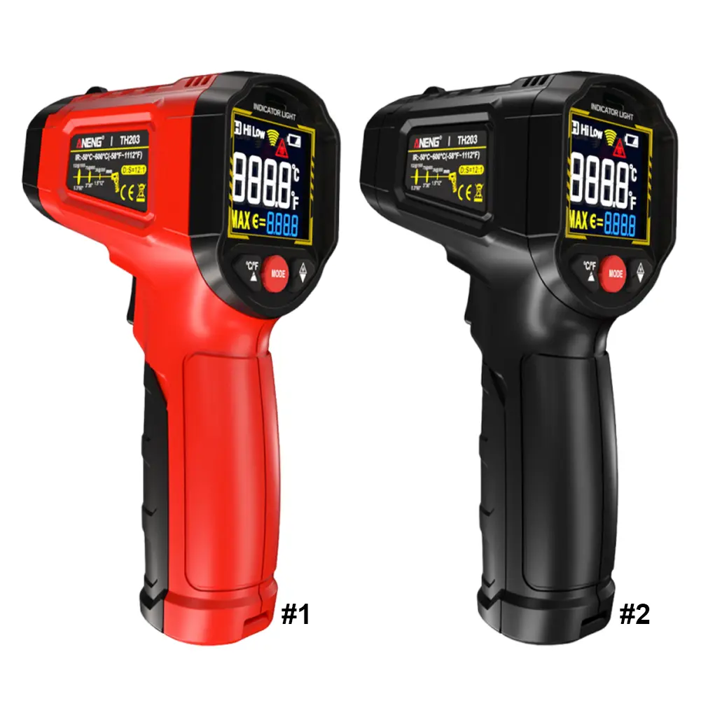 Digital Smart Industrial Infrared Thermometer -50~600℃ IR Thermometer Gun VA Reverse Color Screen Temperature Meter