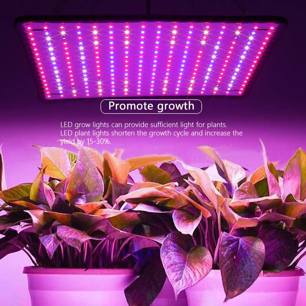 45W LED Plant Lamp Red + Blue + White Full Spectrum Grow Light Square Full Spectrum Plant Light for Sowing Grow Tent Greenhouse
