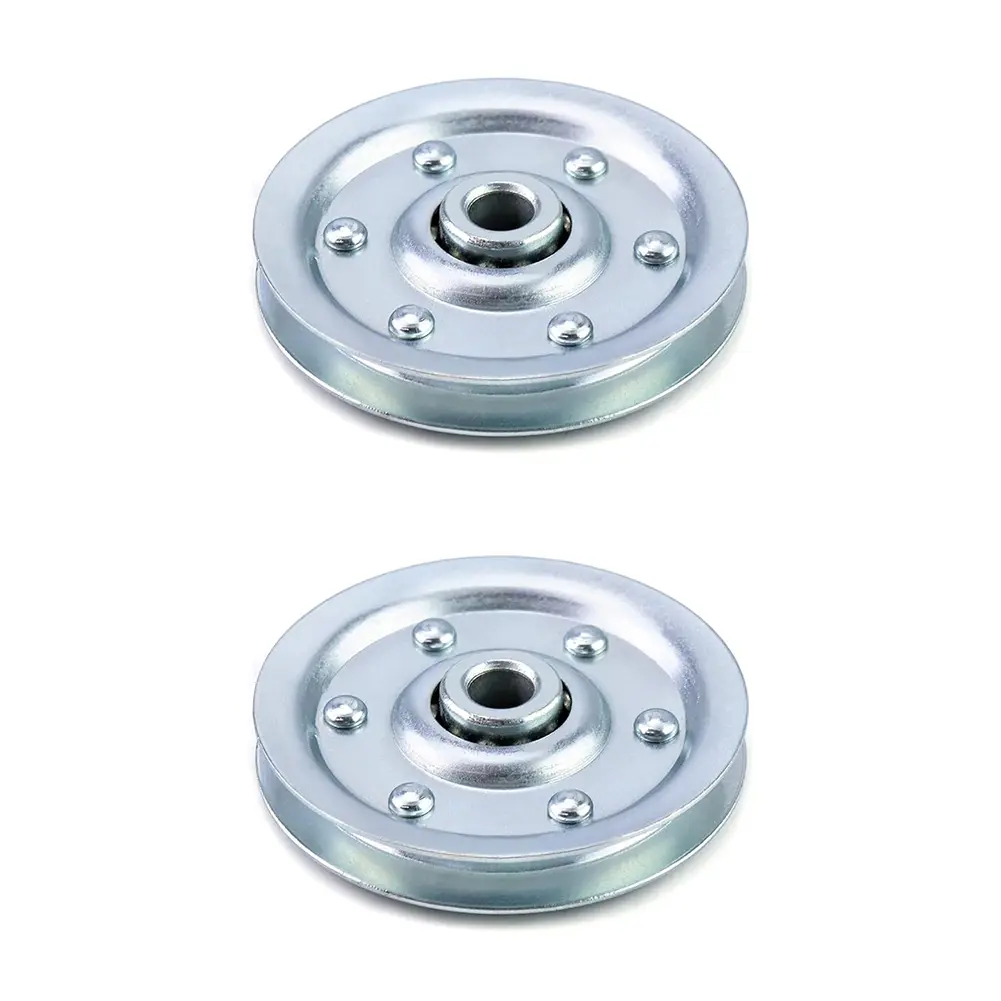 2Pcs Heavy Duty Garage Door Pulley 200LB Load Garage Door Cable Wheel Silver Pulley Guide for Replacing Old Damaged Pulleys