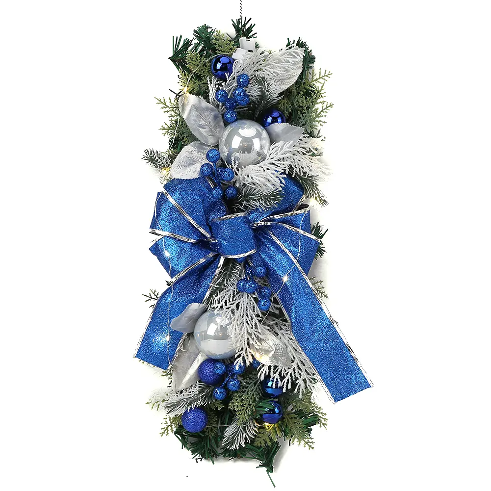 Door Hanging Wreaths Rattan Reusable Exquisite Upside Down Xmas Tree Pendants Xmas Trees Garlands for Shopping Mall