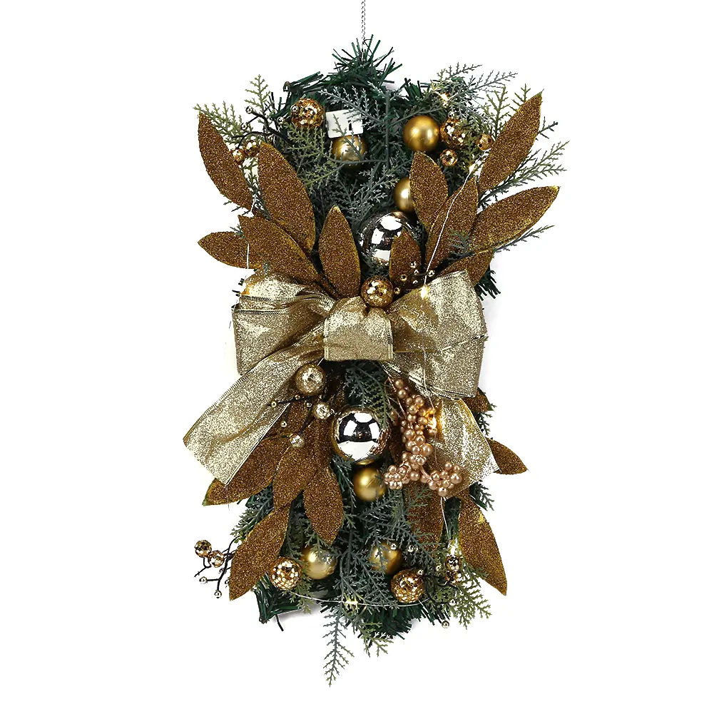Door Hanging Wreaths Rattan Reusable Exquisite Upside Down Xmas Tree Pendants Xmas Trees Garlands for Shopping Mall
