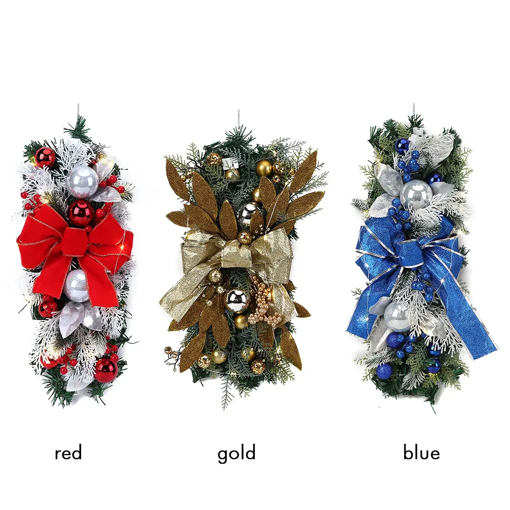 Door Hanging Wreaths Rattan Reusable Exquisite Upside Down Xmas Tree Pendants Xmas Trees Garlands for Shopping Mall
