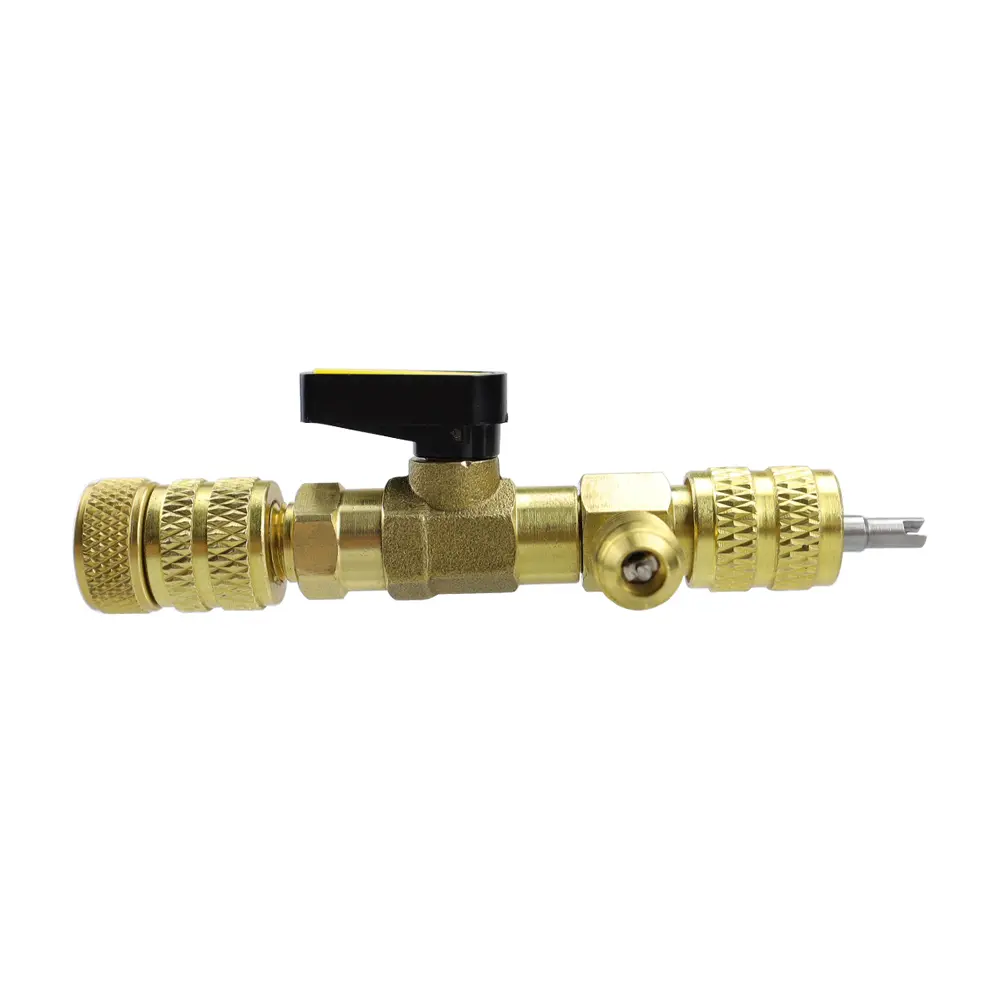 Valve Core Remover/Installer with Dual Size R410A R22 Valve Core Remover Installer Tool SAE 1/4 & 5/16 Port for HVAC R410A R22