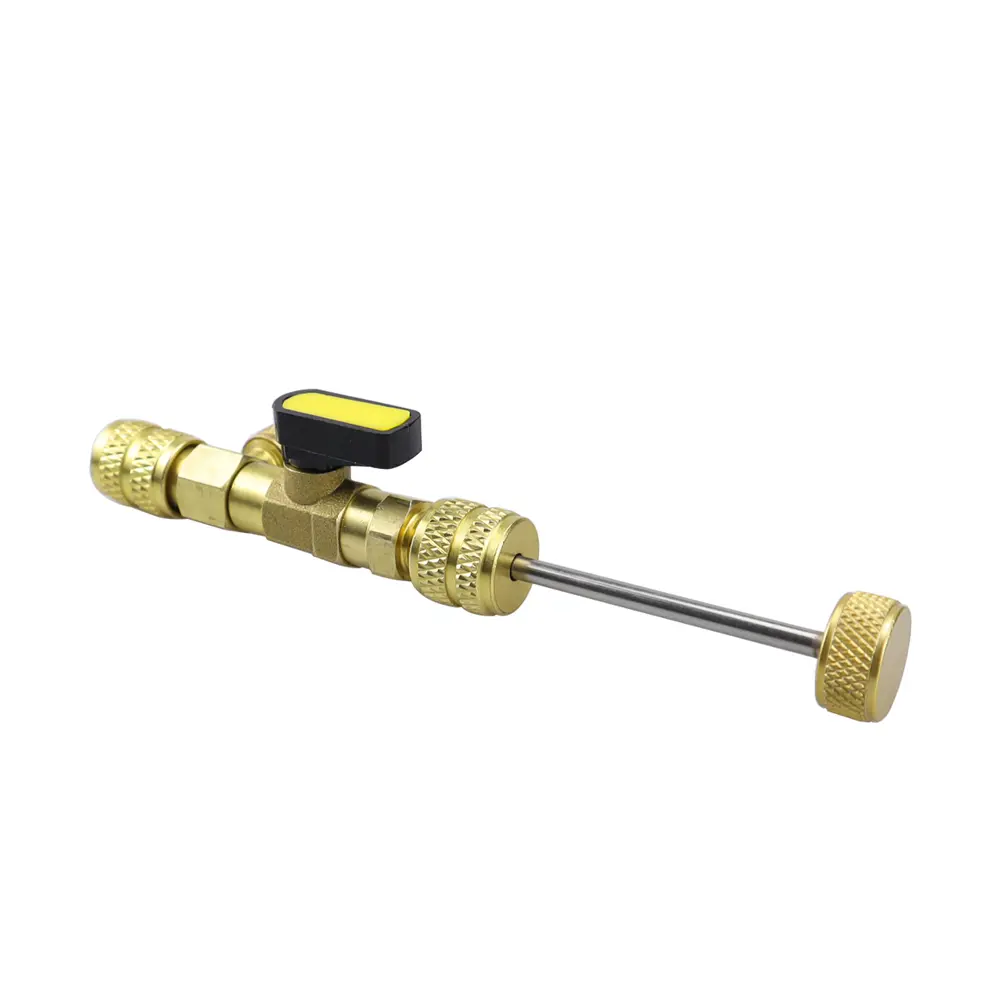 Valve Core Remover/Installer with Dual Size R410A R22 Valve Core Remover Installer Tool SAE 1/4 & 5/16 Port for HVAC R410A R22