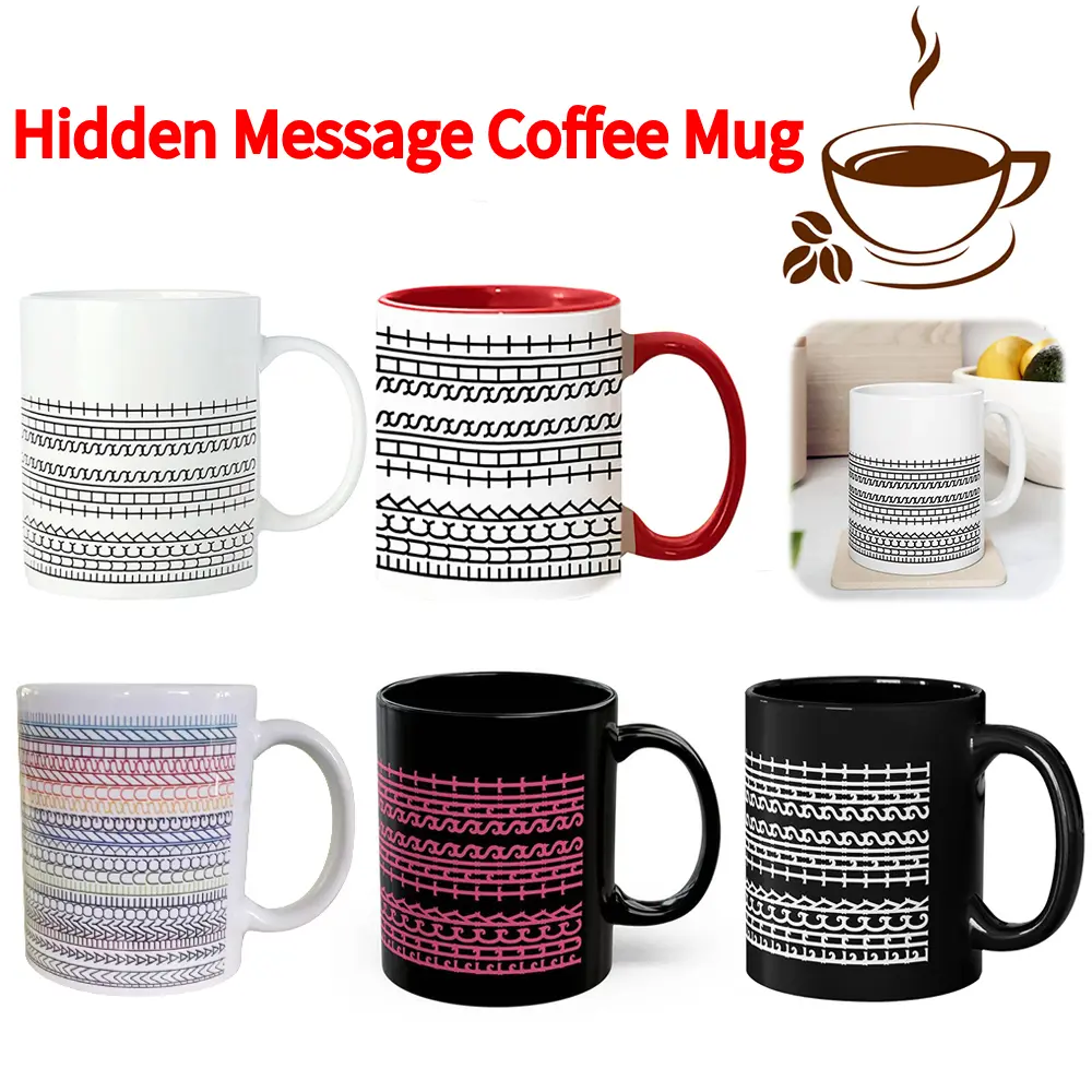 Hidden Message Coffee Mug Ceramic Coffee Mug Microwave-Safe Drinkware Funny Coffee Cup Modern Coffee Lover Cup Gift