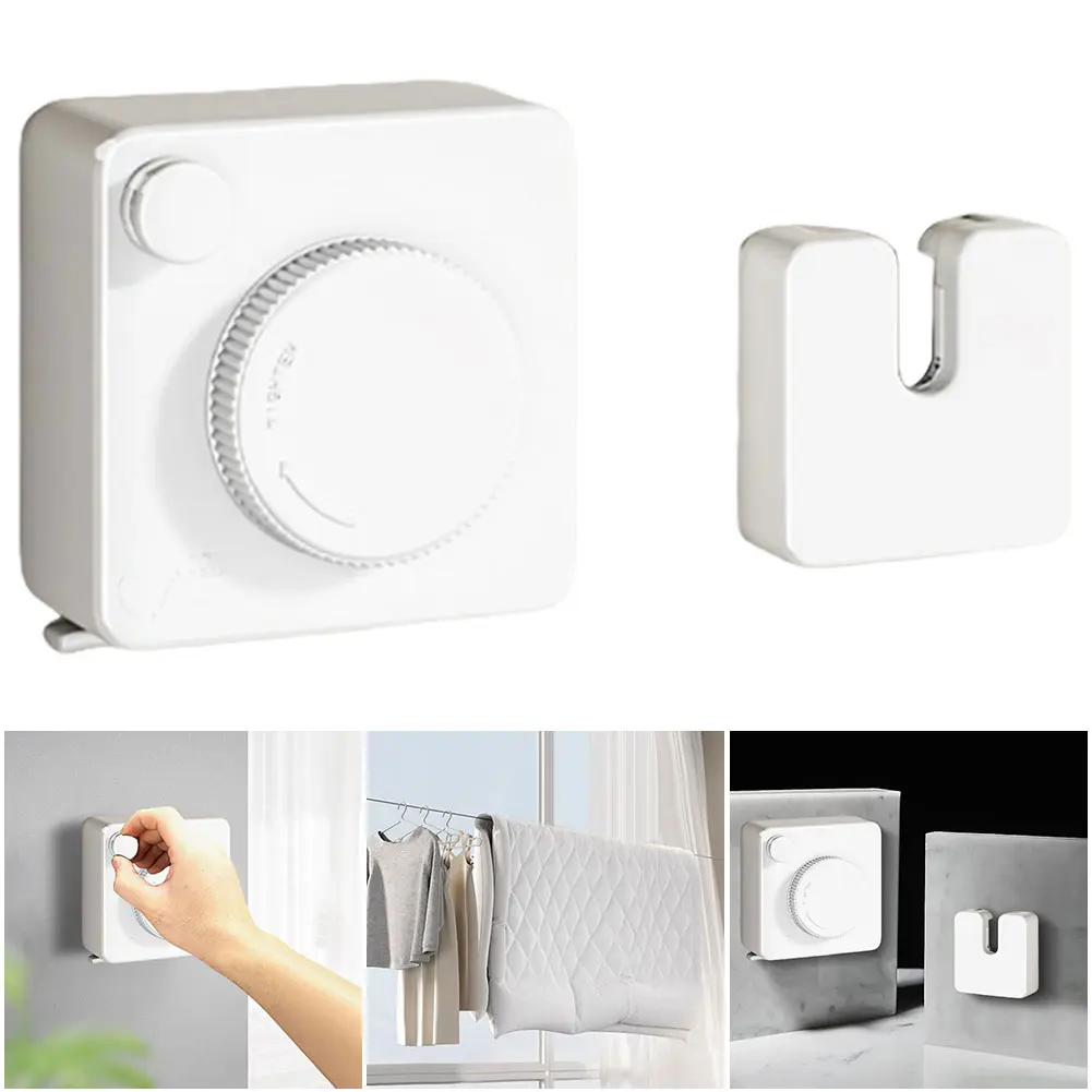 Retractil Aluminum Wall Mounted Clothes Line Waterproof Laundry Clothesline Anti-Rust Heavy Duty Clothesline for Indoor Outdoor