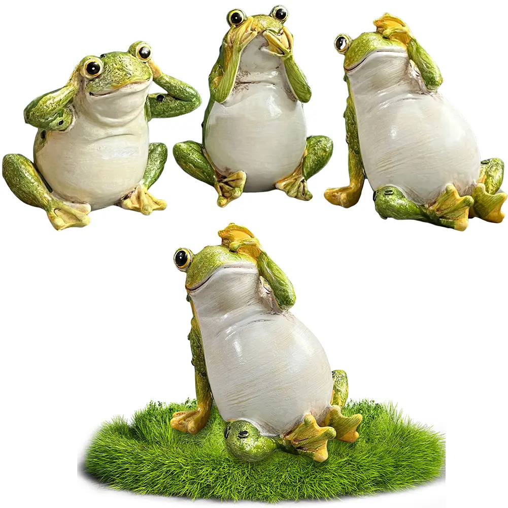Funny Frog Sculpture Resin Creative Frogs Figurine Decor Realistic Frog Model for Outdoor Garden Patio Pond Decor