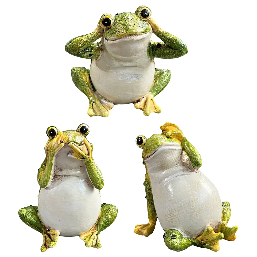 Funny Frog Sculpture Resin Creative Frogs Figurine Decor Realistic Frog Model for Outdoor Garden Patio Pond Decor
