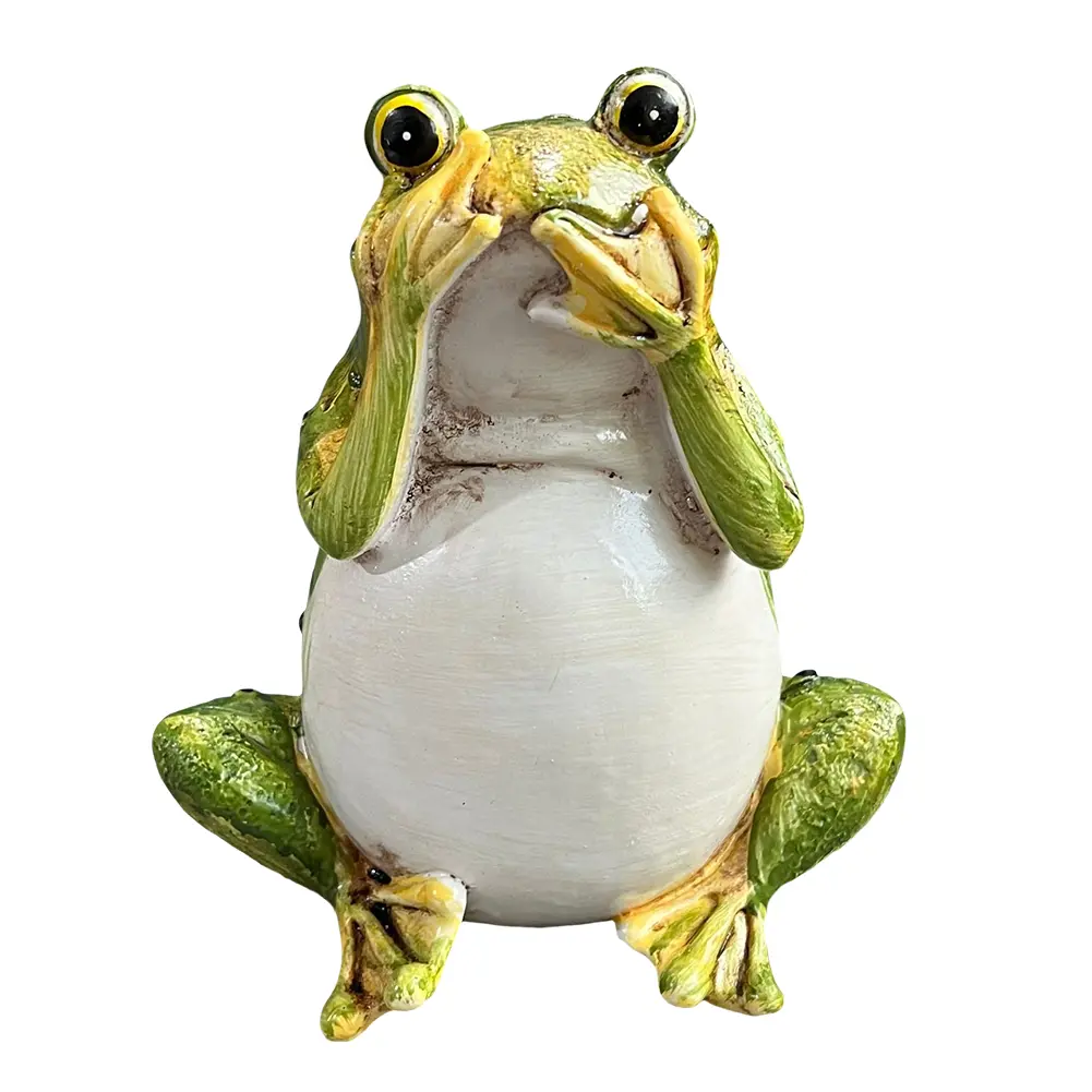 Funny Frog Sculpture Resin Creative Frogs Figurine Decor Realistic Frog Model for Outdoor Garden Patio Pond Decor